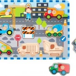 Small Foot Company Nopjes Puzzel Bouwvoertuigen 9st