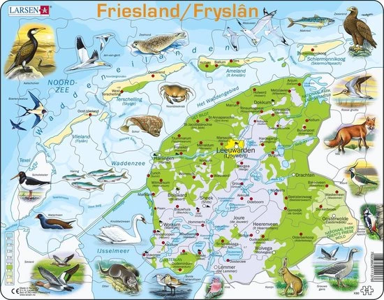 Larsen Legpuzzel Maxi Friesland Junior - Karton - 64 Stukjes 1 Larsen Legpuzzel Maxi Friesland Junior - Karton - 64 Stukjes