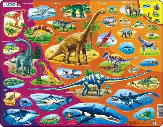 Larsen LA-HL1-FR Puzzel Framepuzzel 85 Stuk(s) Dinosauriërs 1 Larsen LA-HL1-FR Puzzel Framepuzzel 85 Stuk(s) Dinosauriërs