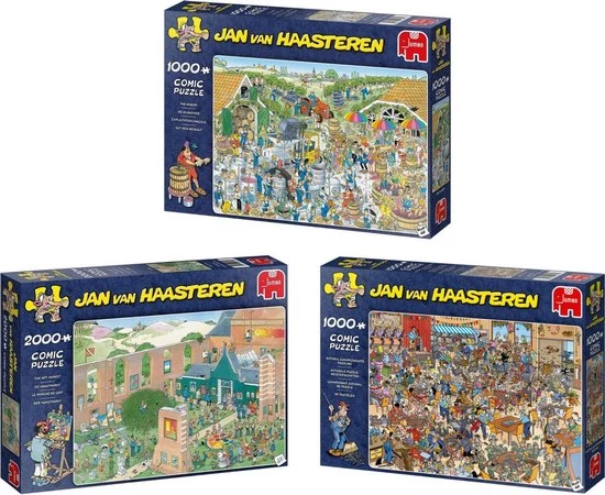 Jan Van Haasteren - NK Puzzelen 1000 Stukjes & De Kunstmarkt 2000 Stukjes & De Wijnmakerij 1000 1 Jan Van Haasteren - NK Puzzelen 1000 Stukjes & De Kunstmarkt 2000 Stukjes & De Wijnmakerij 1000