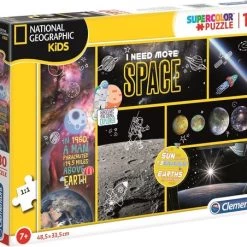 Clementoni Supercolor Puzzel - I NEED MORE SPACE - National Geographic Kids - 180 Stukjes -Puzzels Verkoop 550x452 4