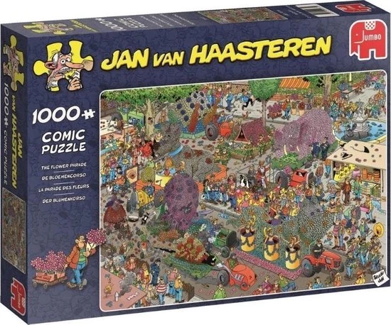 Jan Van Haasteren Puzzelbundel - 2 Stuks - Kamperen In Het Bos 1000 Stukjes & De Bloemencorso 1000 Stukjes 3 Jan Van Haasteren Puzzelbundel - 2 Stuks - Kamperen In Het Bos 1000 Stukjes & De Bloemencorso 1000 Stukjes - Afbeelding 3