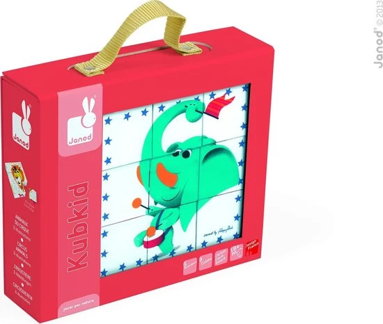 Janod Kubkid Blokpuzzel - Circus(9-delig) 6 Janod Kubkid Blokpuzzel - Circus(9-delig) - Afbeelding 6