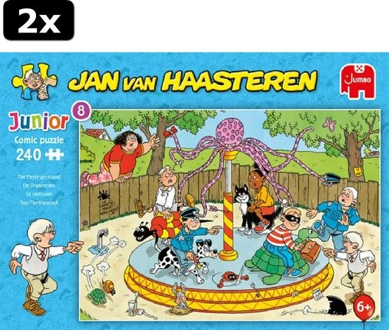 2x Jan Van Haasteren Junior De Draaimolen Puzzel - 240 Stukjes - Kinderpuzzel 4 2x Jan Van Haasteren Junior De Draaimolen Puzzel - 240 Stukjes - Kinderpuzzel - Afbeelding 4