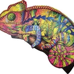 Wood Trick Kleurrijke Kameleon - Houten Vormpuzzel