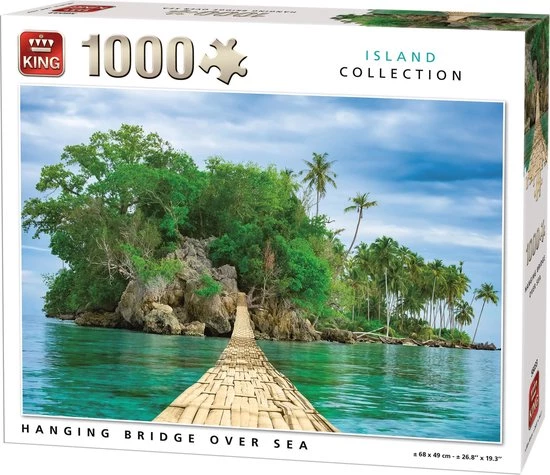 King Puzzel 1000 Stukjes (68 X 49 Cm) - Hangbrug - Legpuzzel Tropisch Eiland 1 King Puzzel 1000 Stukjes (68 X 49 Cm) - Hangbrug - Legpuzzel Tropisch Eiland