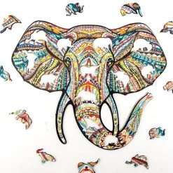 DoublewsgiftsNL Legpuzzel - Houten Jigsaw Puzzel - Olifant - Dierenfiguur - 148st - Double W's Gifts