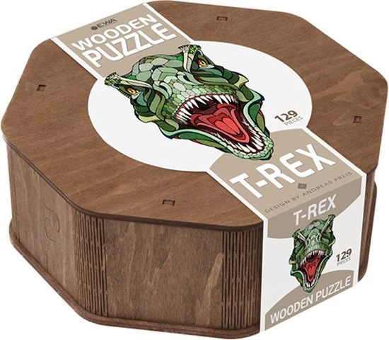 Art Bizniz Legpuzzel T-rex 37 X 28 Cm Hout Groen 129-delig 1 Art Bizniz Legpuzzel T-rex 37 X 28 Cm Hout Groen 129-delig