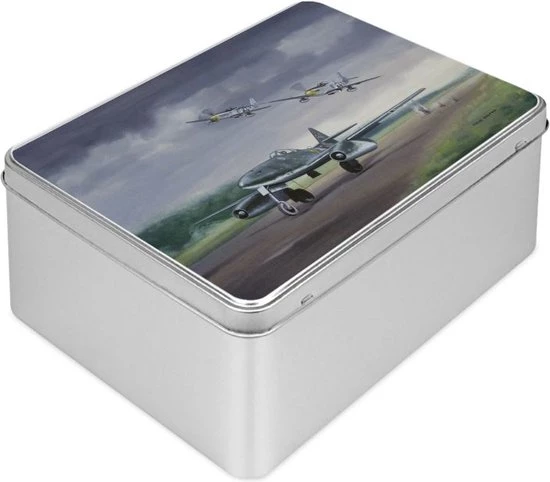 Thijs Postma - TP Aviation Art - Puzzel - 1000 Stukjes - Messerschmitt Me 262 Krijgt Bezoek Van P-51 Mustangs 1 Thijs Postma - TP Aviation Art - Puzzel - 1000 Stukjes - Messerschmitt Me 262 Krijgt Bezoek Van P-51 Mustangs