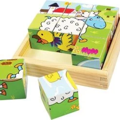 Blokpuzzel Boerderij - BIGJIGS - Compact Formaat - Puzzel Dieren