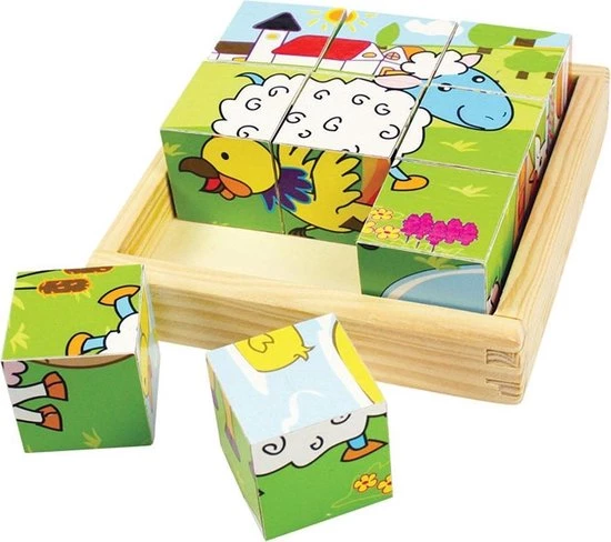 Blokpuzzel Boerderij - BIGJIGS - Compact Formaat - Puzzel Dieren 1 Blokpuzzel Boerderij - BIGJIGS - Compact Formaat - Puzzel Dieren