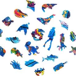 UNIDRAGON Houten Puzzel Dier - Melkachtige Walvissen - 172 Stukjes - Medium 33x20 Cm -Puzzels Verkoop 550x492 2