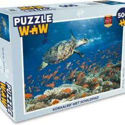 PuzzleWow Puzzel Koraalrif Met Schildpad - Legpuzzel - Puzzel 500 Stukjes - Sinterklaas Cadeautjes - Sinterklaas Voor Grote Kinderen