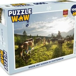 PuzzleWow Puzzel Weide Met Koeien In Oostenrijk - Legpuzzel - Puzzel 1000 Stukjes Volwassenen - Sinterklaas Cadeautjes - Sinterklaas Voor Grote Kinderen