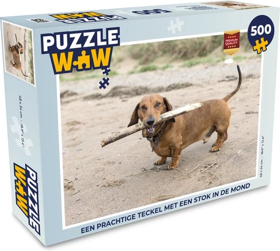 PuzzleWow Puzzel Een Teckel Met Een Stok In De Mond - Legpuzzel - Puzzel 500 Stukjes - Sinterklaas Cadeautjes - Sinterklaas Voor Grote Kinderen 1 PuzzleWow Puzzel Een Teckel Met Een Stok In De Mond - Legpuzzel - Puzzel 500 Stukjes - Sinterklaas Cadeautjes - Sinterklaas Voor Grote Kinderen