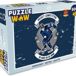 PuzzleWow Puzzel IJshockey - Retro - Quote - Legpuzzel - Puzzel 500 Stukjes - Sinterklaas Cadeautjes - Sinterklaas Voor Grote Kinderen