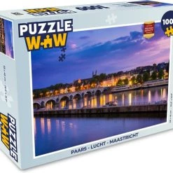 PuzzleWow Puzzel Paars - Lucht - Maastricht - Legpuzzel - Puzzel 1000 Stukjes Volwassenen - Sinterklaas Cadeautjes - Sinterklaas Voor Grote Kinderen