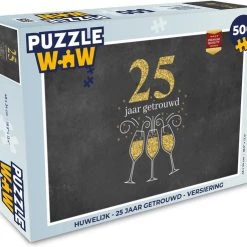 PuzzleWow Puzzel Huwelijk - Spreuken - 25 Jaar Getrouwd - Quotes - Legpuzzel - Puzzel 500 Stukjes - Sinterklaas Cadeautjes - Sinterklaas Voor Grote Kinderen