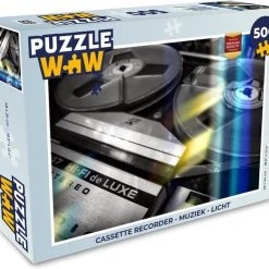 PuzzleWow Puzzel Cassette Recorder - Muziek - Licht - Legpuzzel - Puzzel 500 Stukjes - Sinterklaas Cadeautjes - Sinterklaas Voor Grote Kinderen