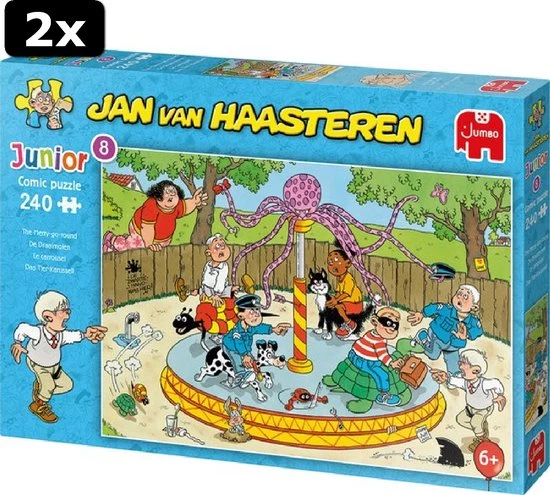 2x Jan Van Haasteren Junior De Draaimolen Puzzel - 240 Stukjes - Kinderpuzzel 3 2x Jan Van Haasteren Junior De Draaimolen Puzzel - 240 Stukjes - Kinderpuzzel - Afbeelding 3