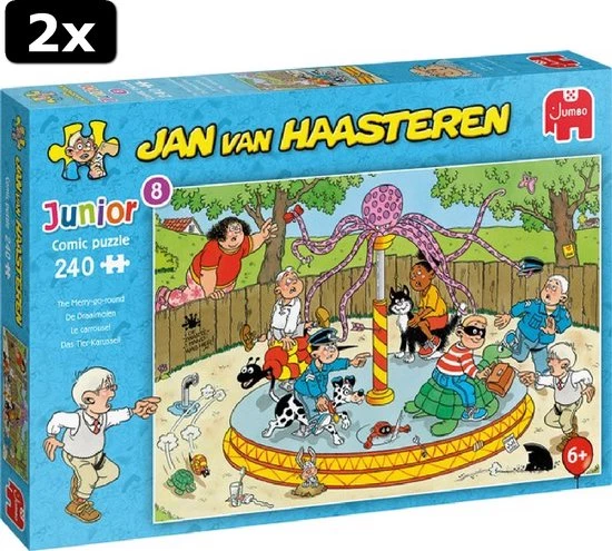 2x Jan Van Haasteren Junior De Draaimolen Puzzel - 240 Stukjes - Kinderpuzzel 1 2x Jan Van Haasteren Junior De Draaimolen Puzzel - 240 Stukjes - Kinderpuzzel