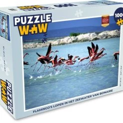 PuzzleWow Puzzel Flamingo's Lopen In Het Zeewater Van Bonaire - Legpuzzel - Puzzel 1000 Stukjes Volwassenen - Sinterklaas Cadeautjes - Sinterklaas Voor Grote Kinderen