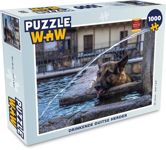 PuzzleWow Puzzel Duitse Herder - Hond - Fontein - Drinken - Legpuzzel - Puzzel 1000 Stukjes Volwassenen - Sinterklaas Cadeautjes - Sinterklaas Voor Grote Kinderen 1 PuzzleWow Puzzel Duitse Herder - Hond - Fontein - Drinken - Legpuzzel - Puzzel 1000 Stukjes Volwassenen - Sinterklaas Cadeautjes - Sinterklaas Voor Grote Kinderen