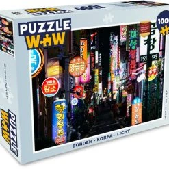 PuzzleWow Puzzel Borden - Korea - Licht - Legpuzzel - Puzzel 1000 Stukjes Volwassenen - Sinterklaas Cadeautjes - Sinterklaas Voor Grote Kinderen