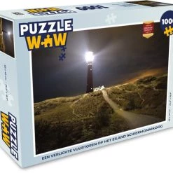 PuzzleWow Puzzel Een Verlichte Vuurtoren Op Het Eiland Schiermonnikoog - Legpuzzel - Puzzel 1000 Stukjes Volwassenen - Sinterklaas Cadeautjes - Sinterklaas Voor Grote Kinderen