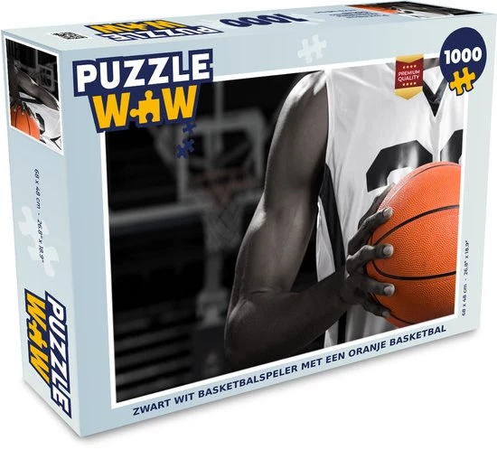 PuzzleWow Puzzel Zwart Wit Basketbalspeler Met Een Oranje Basketbal - Legpuzzel - Puzzel 1000 Stukjes Volwassenen - Sinterklaas Cadeautjes - Sinterklaas Voor Grote Kinderen 1 PuzzleWow Puzzel Zwart Wit Basketbalspeler Met Een Oranje Basketbal - Legpuzzel - Puzzel 1000 Stukjes Volwassenen - Sinterklaas Cadeautjes - Sinterklaas Voor Grote Kinderen
