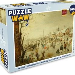 PuzzleWow Puzzel Winter Landschap - Schilderij Van Hendrick Avercamp - Legpuzzel - Puzzel 1000 Stukjes Volwassenen - Sinterklaas Cadeautjes - Sinterklaas Voor Grote Kinderen