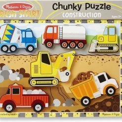 Melissa & Doug Houten Puzzel Bouwvoertuigen (6-delig)