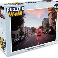 PuzzleWow Puzzel Ambulance Op De Straat - Legpuzzel - Puzzel 1000 Stukjes Volwassenen - Sinterklaas Cadeautjes - Sinterklaas Voor Grote Kinderen
