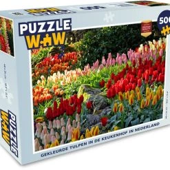 PuzzleWow Puzzel Gekleurde Tulpen In De Keukenhof In Nederland - Legpuzzel - Puzzel 500 Stukjes - Sinterklaas Cadeautjes - Sinterklaas Voor Grote Kinderen