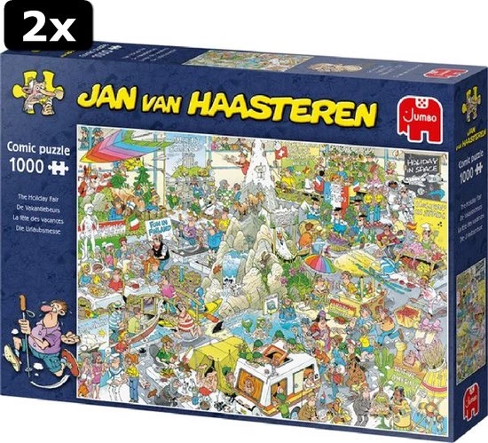 2x Jan Van Haasteren De Vakantiebeurs Puzzel - 1000 Stukjes 7 2x Jan Van Haasteren De Vakantiebeurs Puzzel - 1000 Stukjes - Afbeelding 7