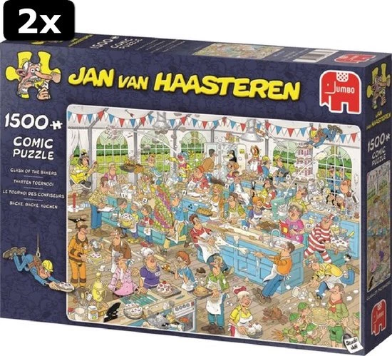 2x Jan Van Haasteren Taarten Toernooi Puzzel - 1500 Stukjes 2 2x Jan Van Haasteren Taarten Toernooi Puzzel - 1500 Stukjes - Afbeelding 2