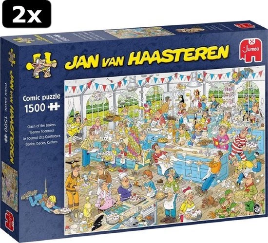 2x Jan Van Haasteren Taarten Toernooi Puzzel - 1500 Stukjes 6 2x Jan Van Haasteren Taarten Toernooi Puzzel - 1500 Stukjes - Afbeelding 6