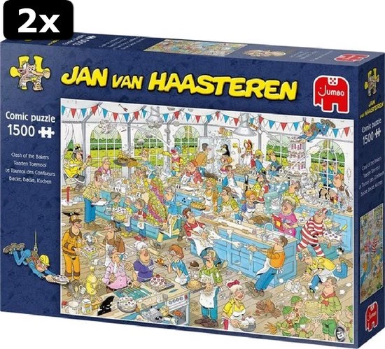 2x Jan Van Haasteren Taarten Toernooi Puzzel - 1500 Stukjes 7 2x Jan Van Haasteren Taarten Toernooi Puzzel - 1500 Stukjes - Afbeelding 7