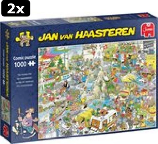2x Jan Van Haasteren De Vakantiebeurs Puzzel - 1000 Stukjes 1 2x Jan Van Haasteren De Vakantiebeurs Puzzel - 1000 Stukjes