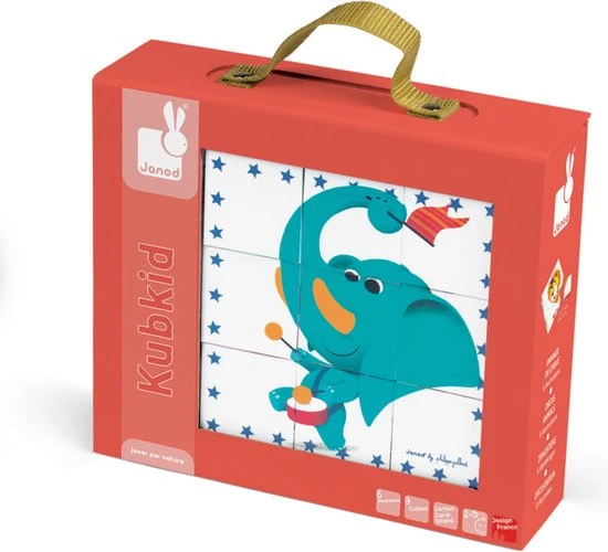 Janod Kubkid Blokpuzzel - Circus(9-delig) 2 Janod Kubkid Blokpuzzel - Circus(9-delig) - Afbeelding 2