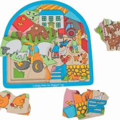 Bigjigs - Houten Lagenpuzzel Boerderij, 26st.