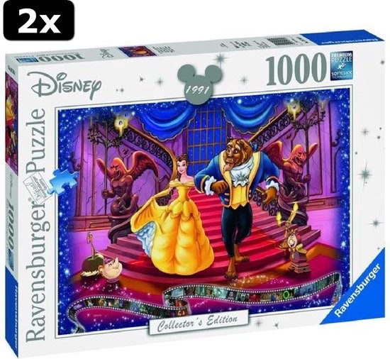 2x Ravensburger Disney The Beauty And The Beast - Legpuzzel - 1000 Stukjes 3 2x Ravensburger Disney The Beauty And The Beast - Legpuzzel - 1000 Stukjes - Afbeelding 3