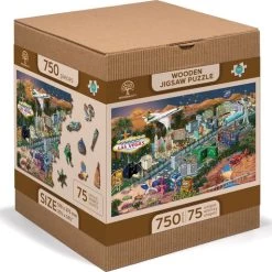 Wooden City Welkom In Las Vegas XL - Houten Vormpuzzel - 52x37,5 Cm -750 Stukjes -Puzzels Verkoop 550x513