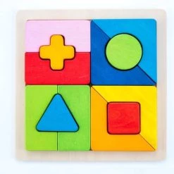 Engelhart Educatief Geometric Sorter Shapes Combo Rubber Wood Plate 30 X 30 X 4,2 Cm