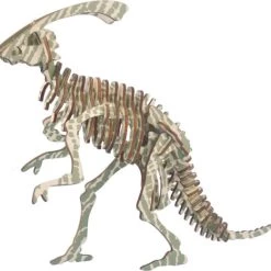 De Bouwplaats Bouwpakket 3D Puzzel Parasaurolophus Van Hout- Kleur