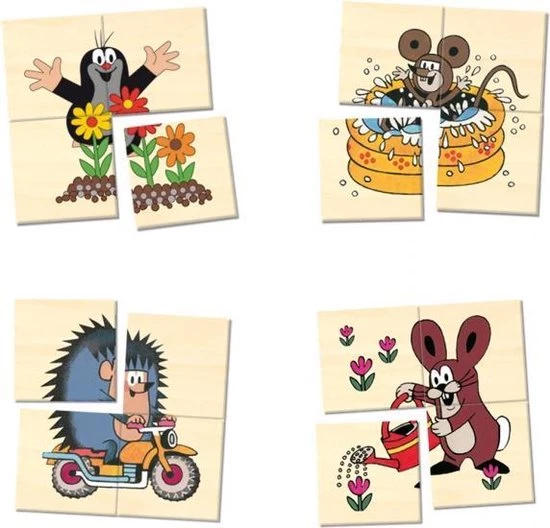 Troetsch Molletje Houten Puzzel Voor De Allerkleinsten - 4 Puzzels Van Ieder 4 Stukjes 2 Troetsch Molletje Houten Puzzel Voor De Allerkleinsten - 4 Puzzels Van Ieder 4 Stukjes - Afbeelding 2