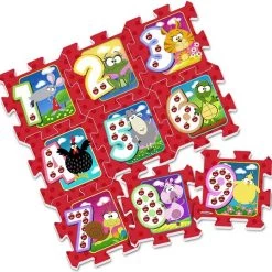 Stamp Vloerpuzzel - Animals - Junior - Rood - 9-delig - 88 Cm