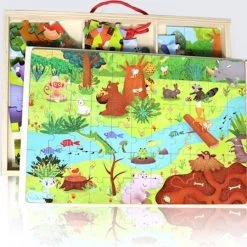 MiDeer 3-in-1 3*66 Stuks Dubbelzijdig Hout Puzzels In Houten Geschenkdoos - Hout Puzzel - Dieren - Kinderpuzzel - Educatief Speelgoed Voor Kinderen 7 MiDeer 3-in-1 3*66 Stuks Dubbelzijdig Hout Puzzels In Houten Geschenkdoos - Hout Puzzel - Dieren - Kinderpuzzel - Educatief Speelgoed Voor Kinderen -Puzzels Verkoop 550x538 2