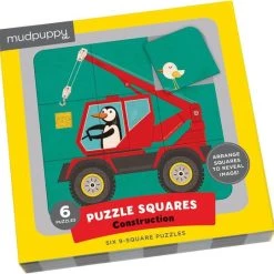 Mudpuppy 6 Puzzels Constructievoertuigen 9 Stukjes