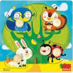 Goula Vormenpuzzel Bosdieren 22 X 22 Cm 4 Stukjes